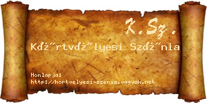 Körtvélyesi Szénia névjegykártya